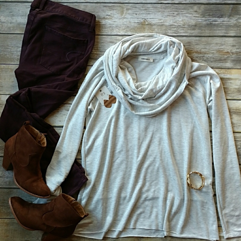 Spring cowl neck sweater